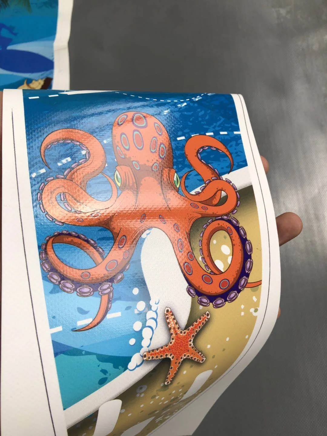 Custom printed octopus artwork for a private label inflatable SUP deck